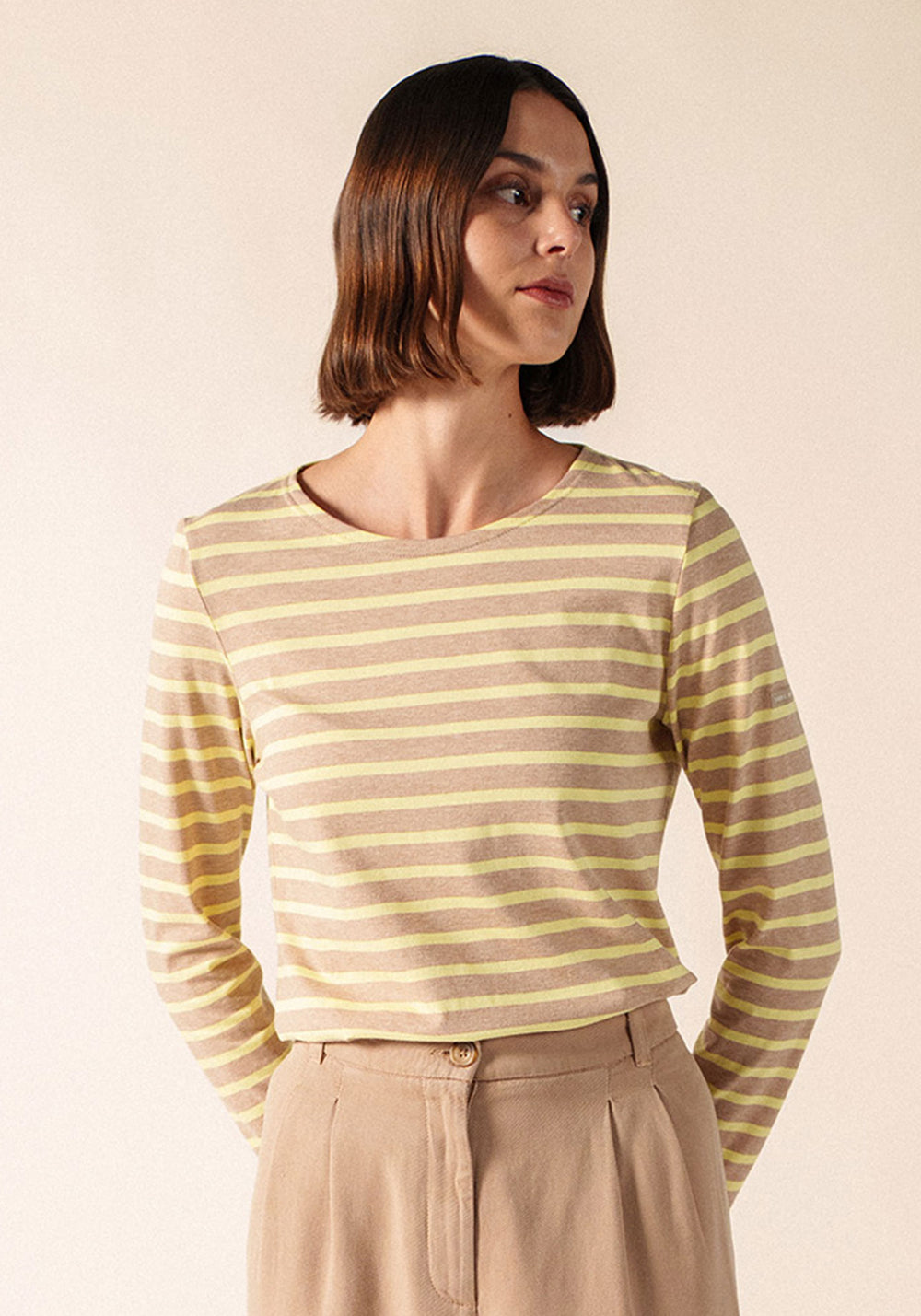 Camisa bretona Minquidame (BEIGE CHINE/AUBE)