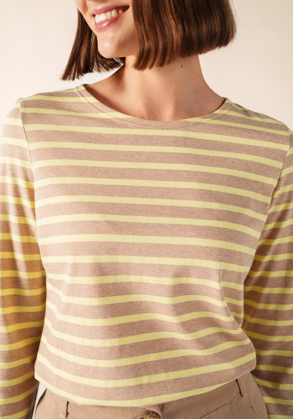 Camisa bretona Minquidame (BEIGE CHINE/AUBE)