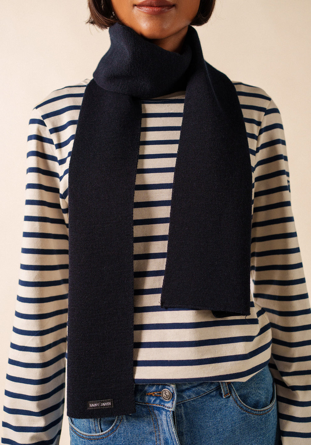 Plain scarf (NAVY)