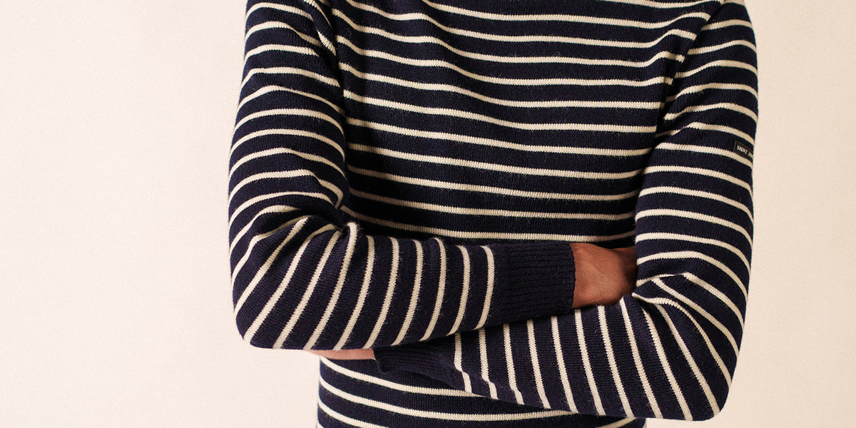 Matelot authentic striped sailor jumper slim fit, in pure new wool
