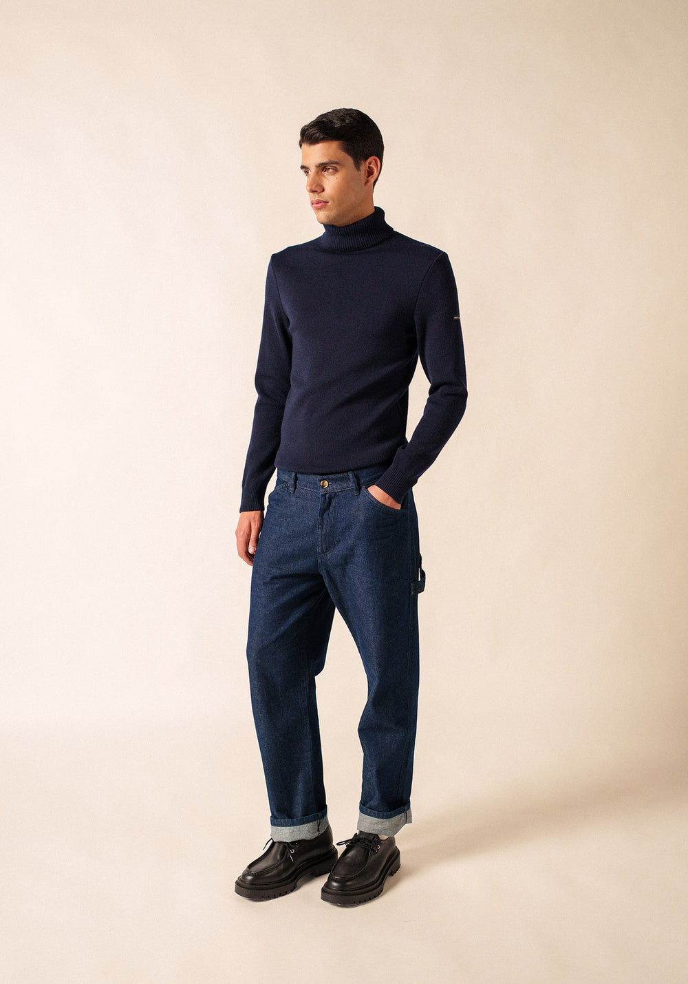Bretagne roulé jumper (MARINE)