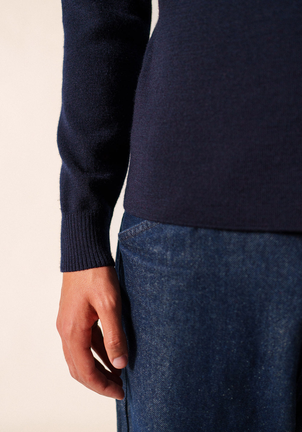 Bretagne roulé jumper (MARINE)