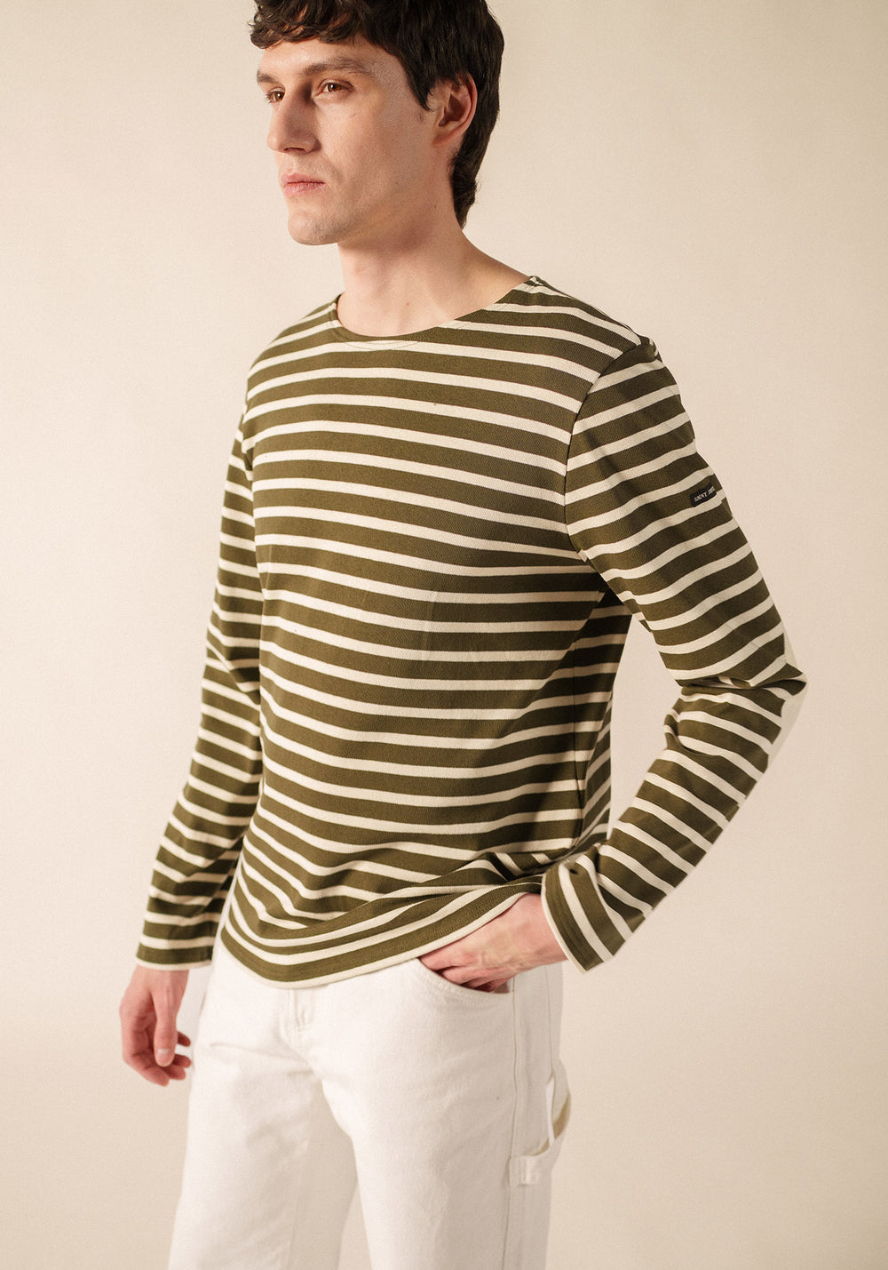 Camisa bretona con parches de Méridien (LAND/ECRU/ECRU)