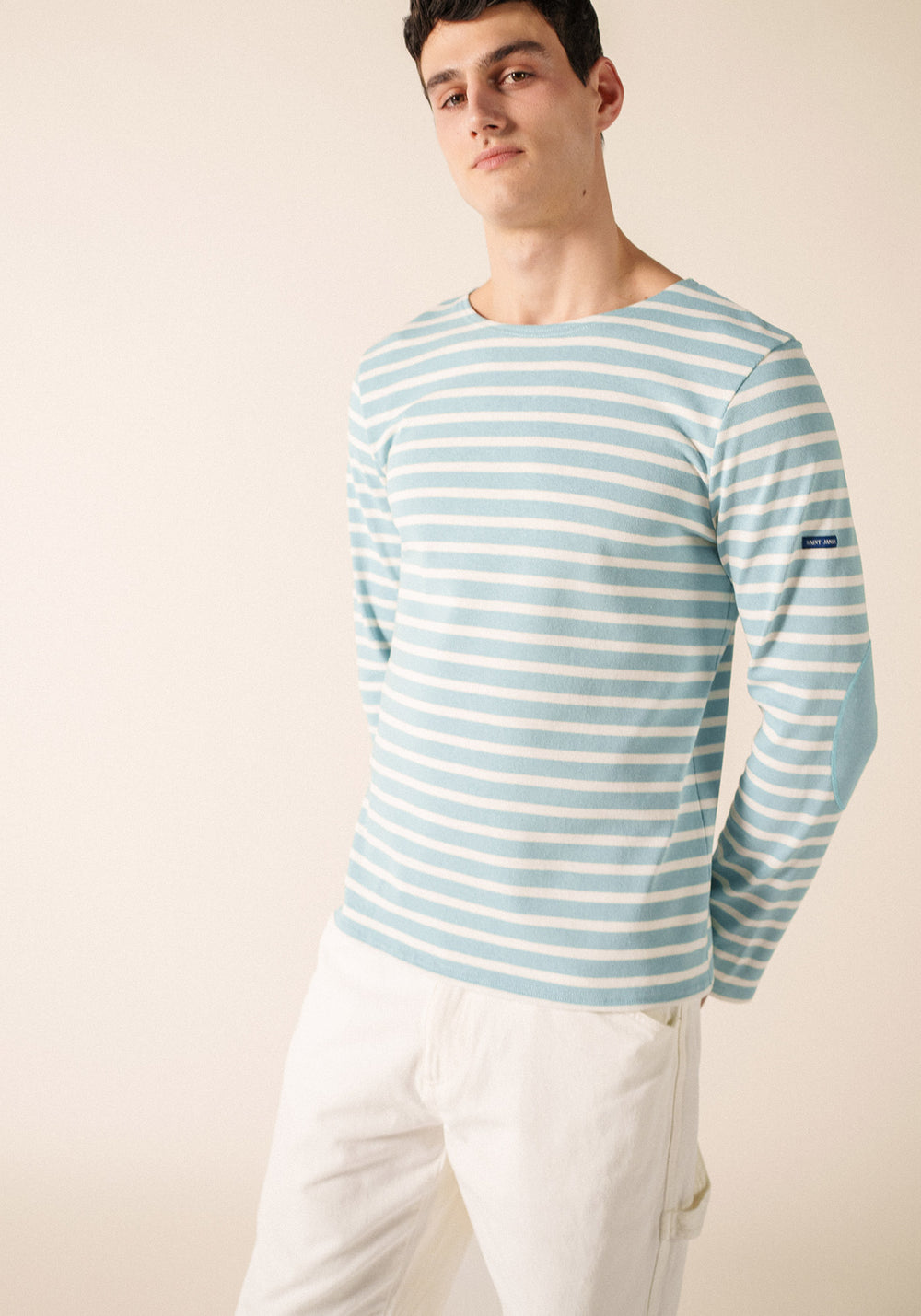 Camisa bretona con parches Méridien (NUANCE/NEIGE/NUANCE)