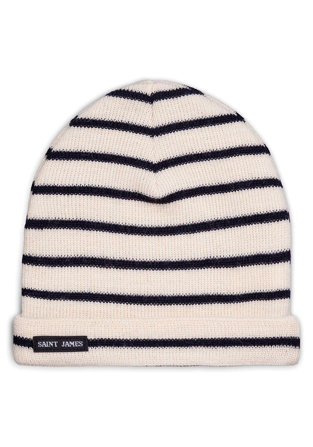 Striped sailor hat for kids - in pure new wool (ECRU/MARINE)