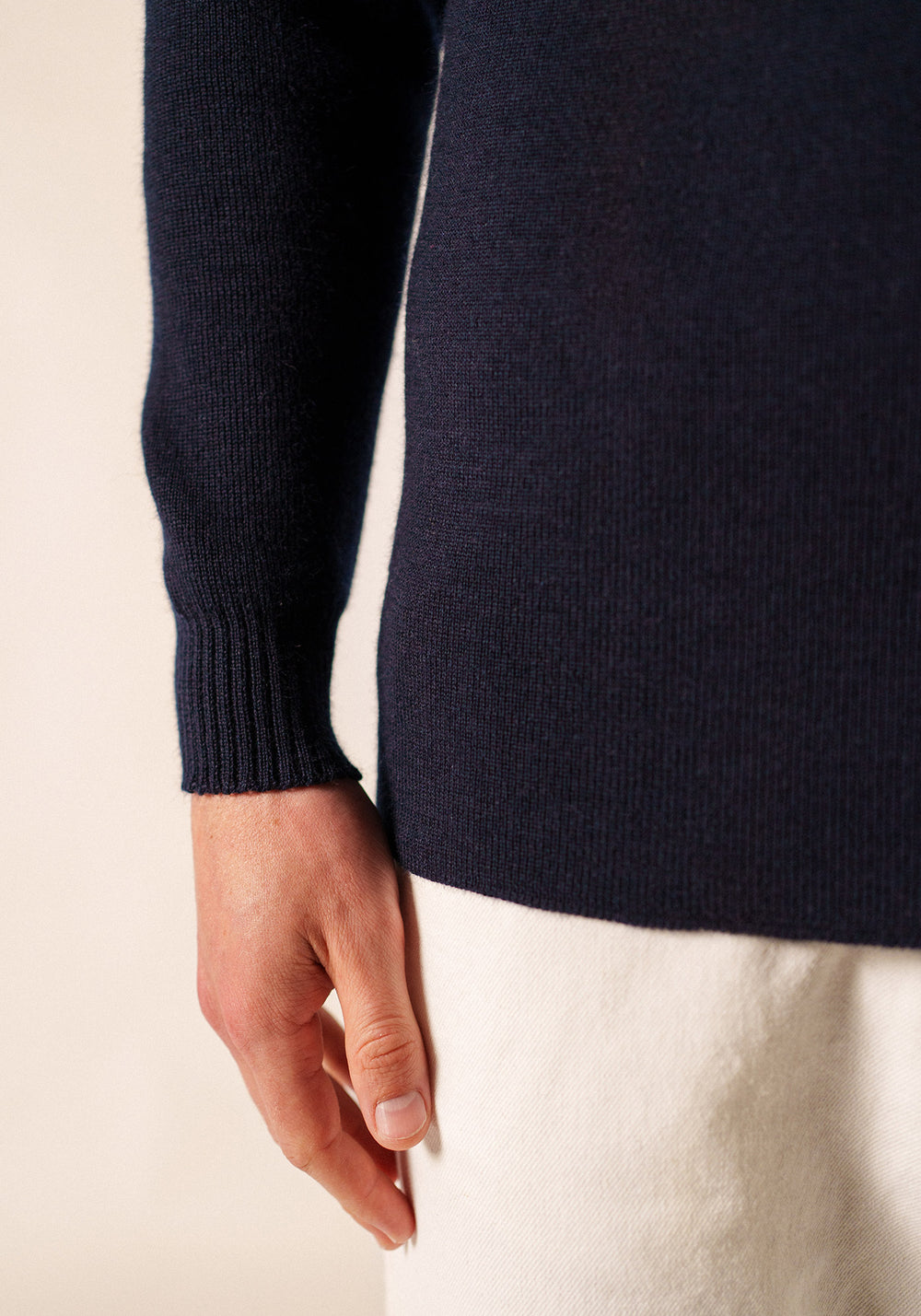 Turtleneck sailor jumper - in pure new wool (MARINE)
