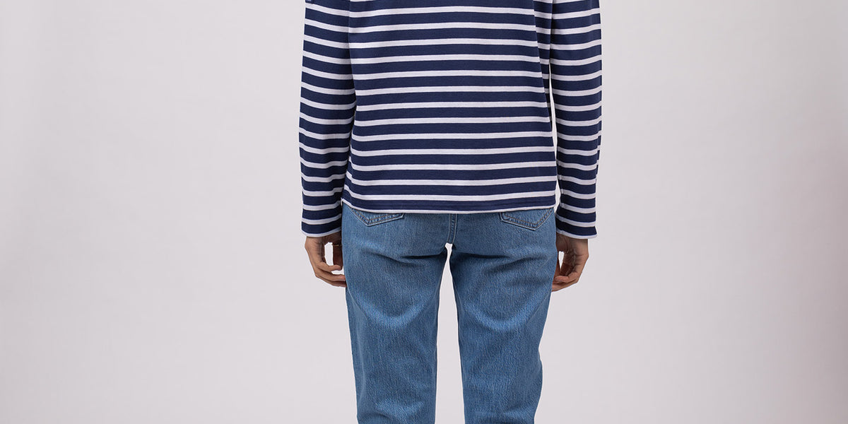 Minquiers Drop oversized striped sailor shirt in light