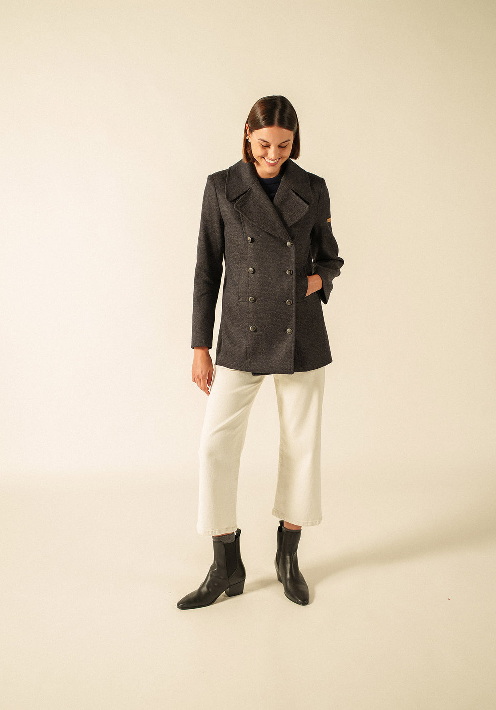 Héritage women peacoat x Atelier Tuffery (MARINE/CHANVRE)