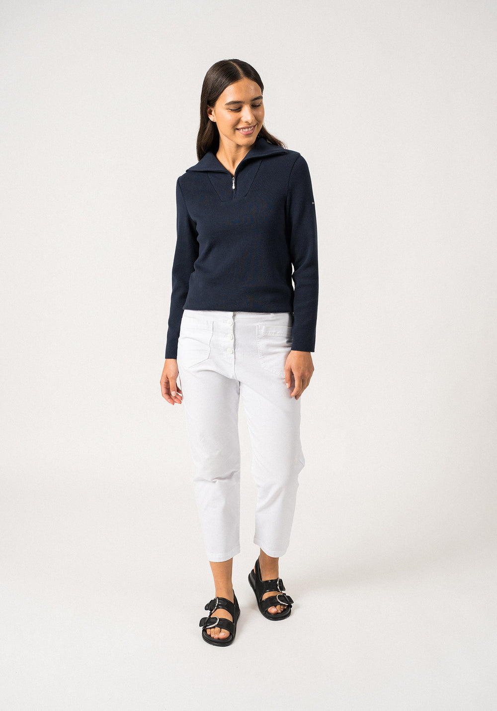 Jersey de algodón Passerelle (MARINE)