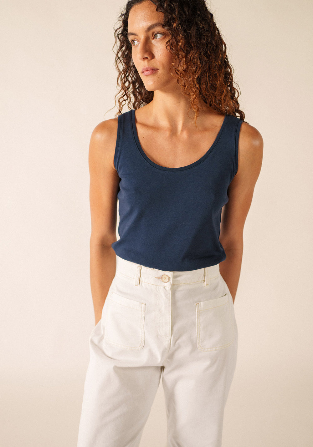 Bastia sleeveless top (MARINE)
