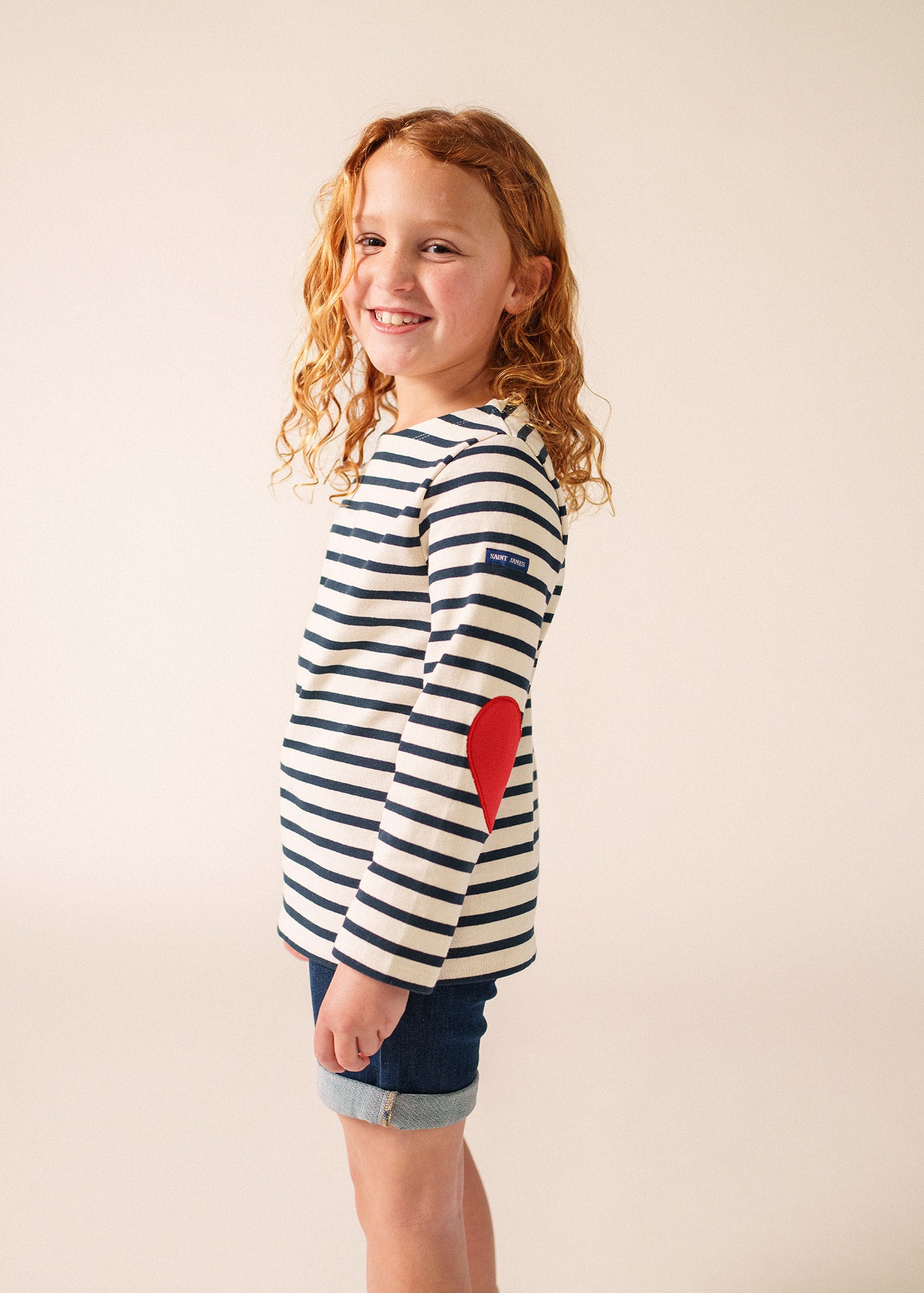 Vaujany striped sailor shirt for kids in thick cotton jersey
