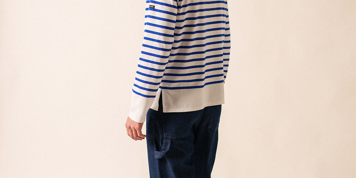 Naval authentic striped sailor shirt in combed cotton