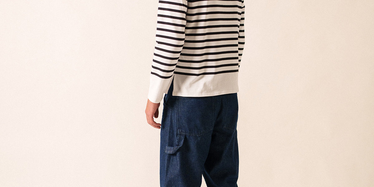 Naval authentic striped sailor shirt in combed cotton