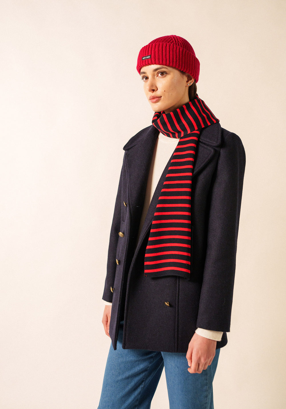 Duguay scarf (NAVY/TULIPE)