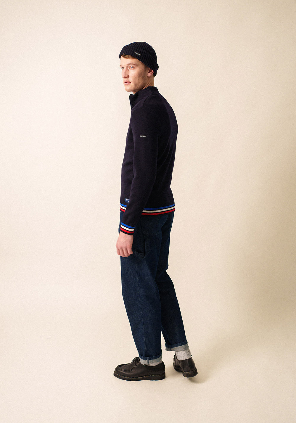 Tricolour cardigan x l'Elysée (NAVY/MULTICO)