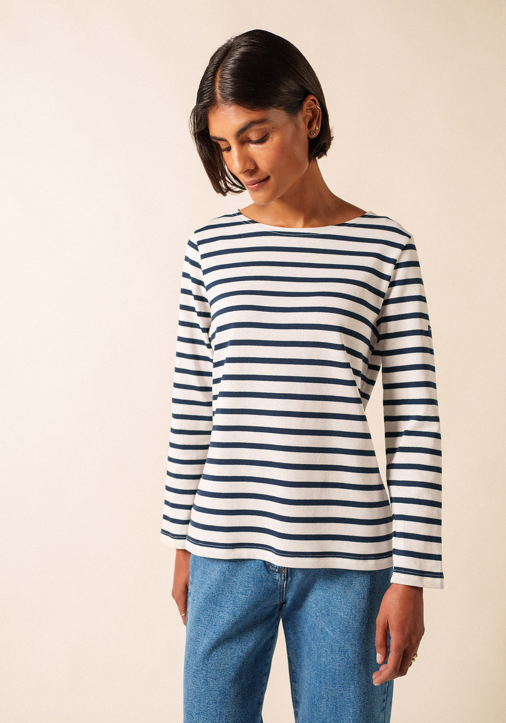 Méridame Breton shirt (NEIGE/MARINE)