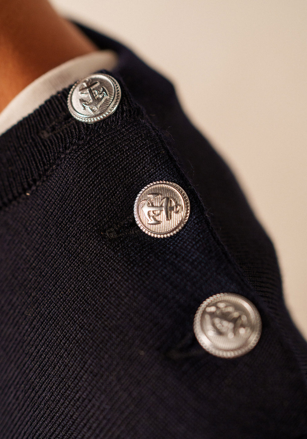 Grande Marée jumper dress - plain, in wool (NAVY)