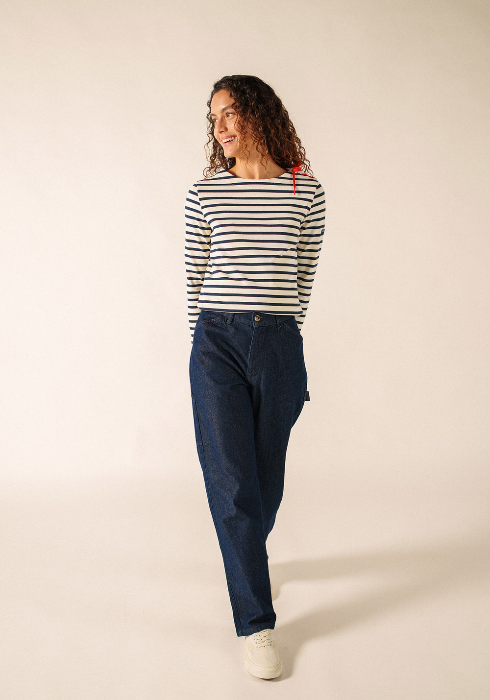 Cavalaire Breton shirt (ECRU/MARINE/TULIPE)