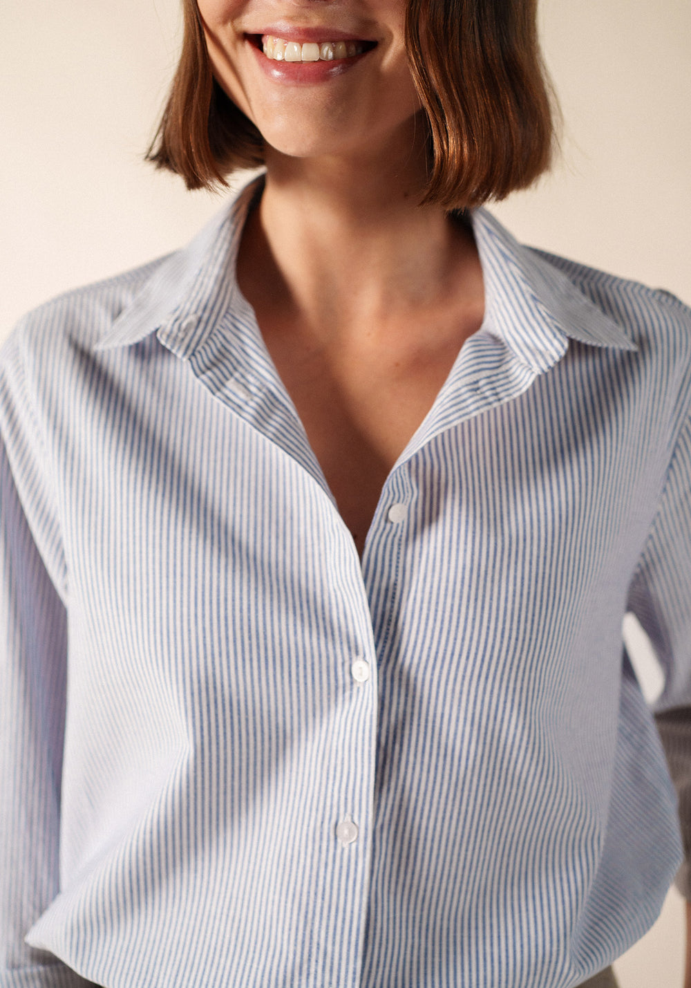 Léna shirt (BLANC/BLEU)