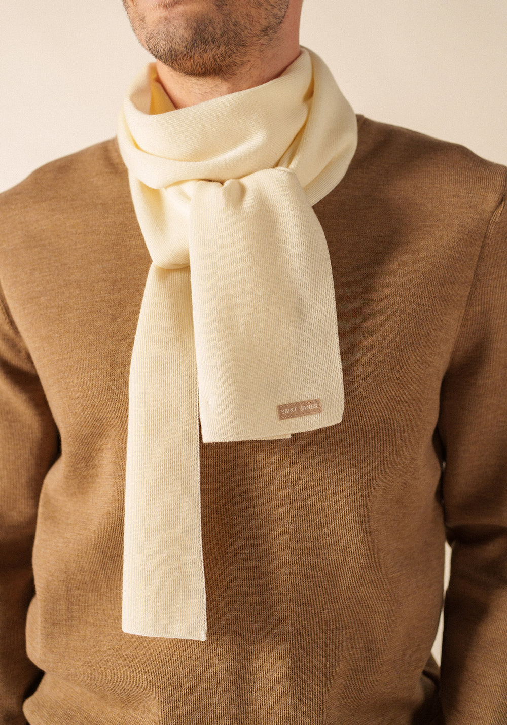 Marée Solid Scarf - in wool (BLANC)