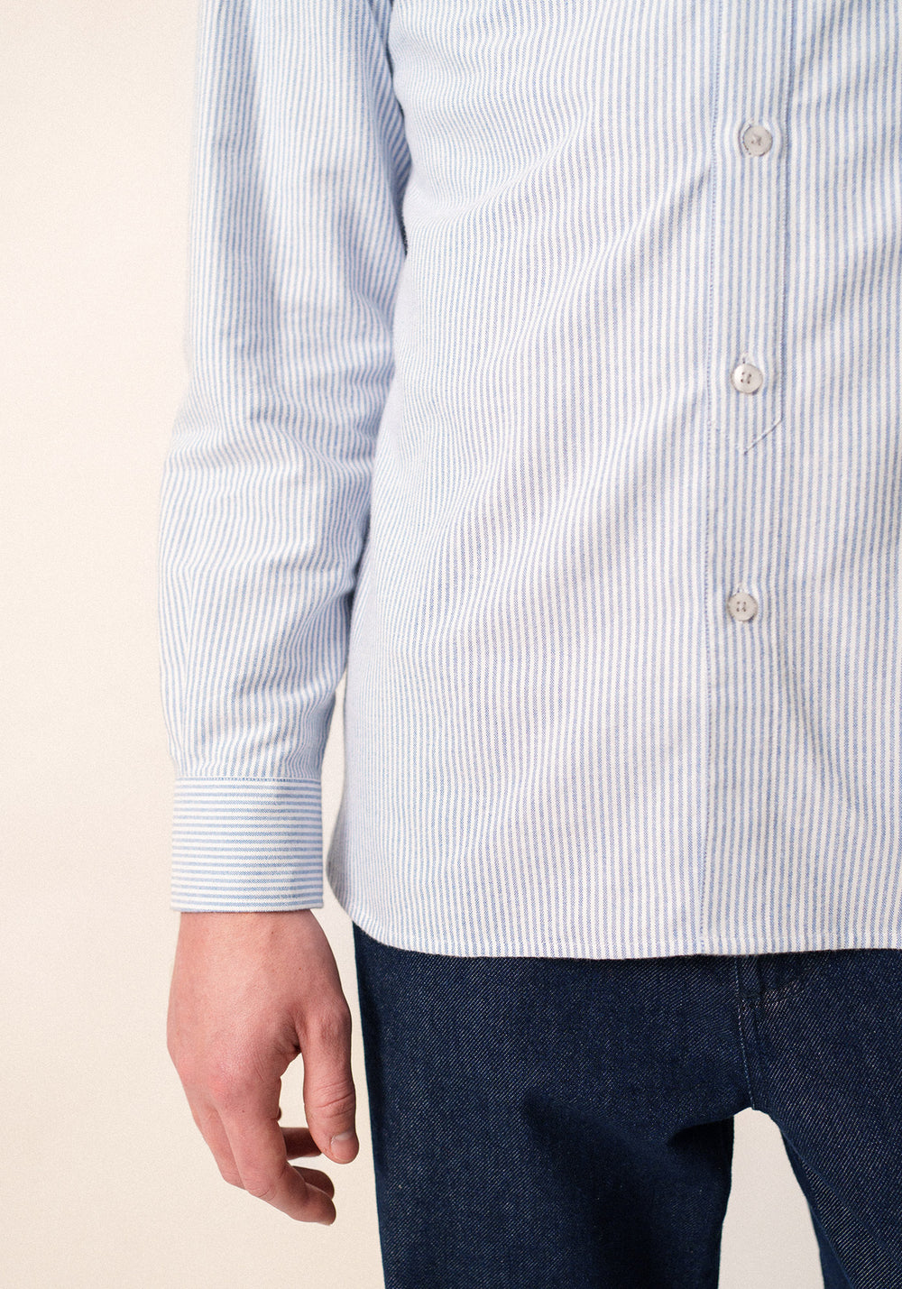 Nolan striped shirt - in cotton (AMIRAL/ECUME)