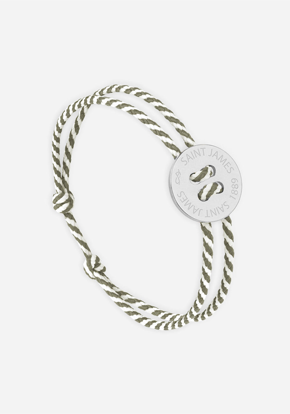 Button bracelt x Le Vent à la Française (ARGENT/RAYE BLANC/KAKI)