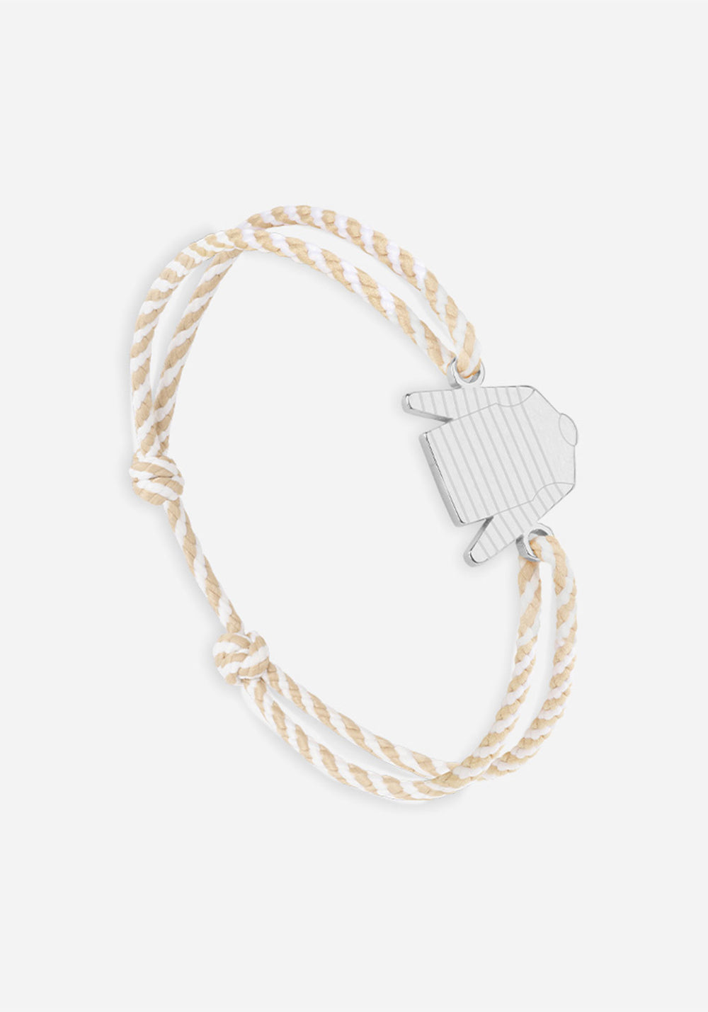 Breton shirt bracelet x Le Vent à la Française (ARGENT/RAYE BLANC/BEIGE)