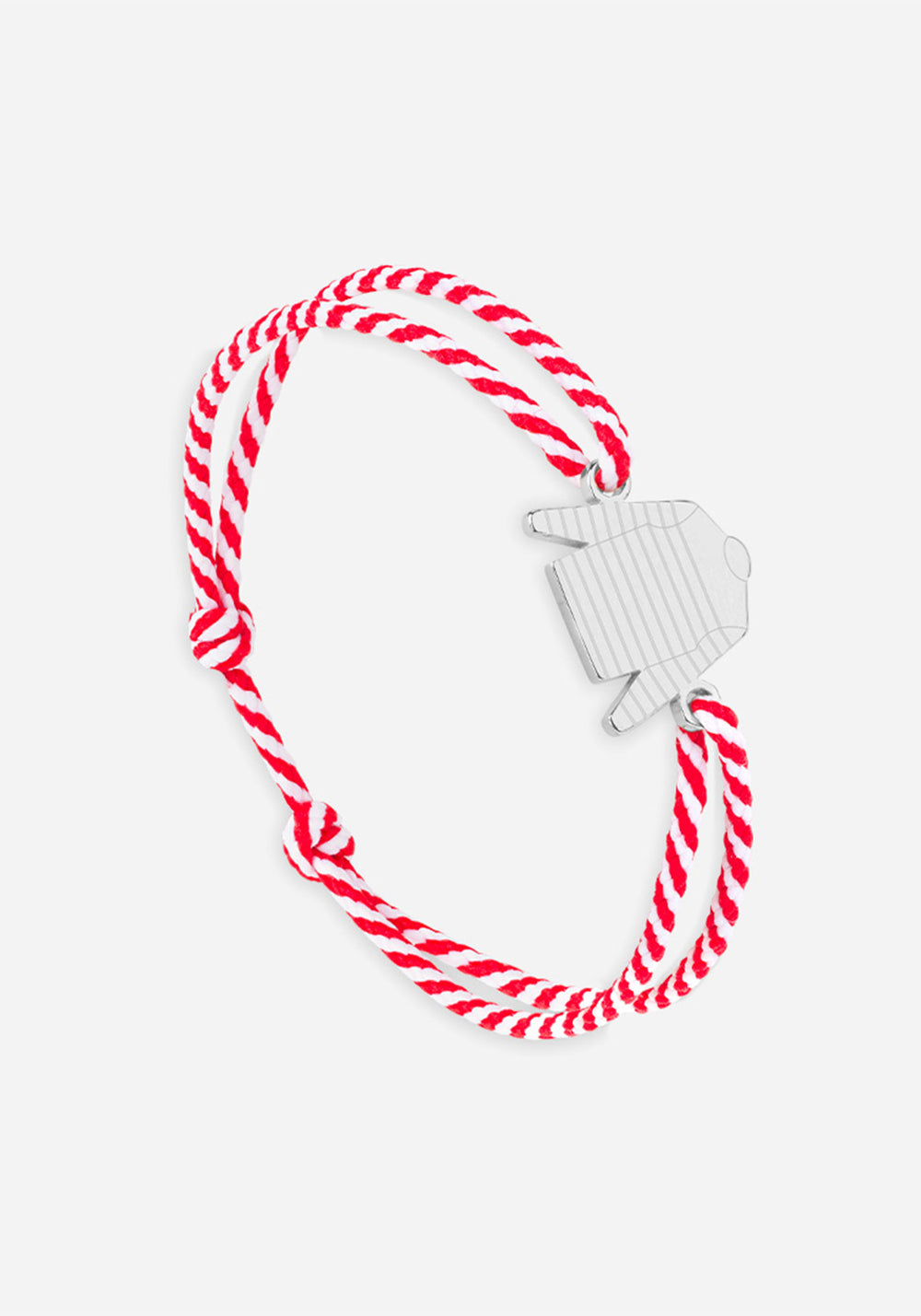 Breton shirt bracelet x Le Vent à la Française (ARGENT/RAYE BLANC/ROUGE)