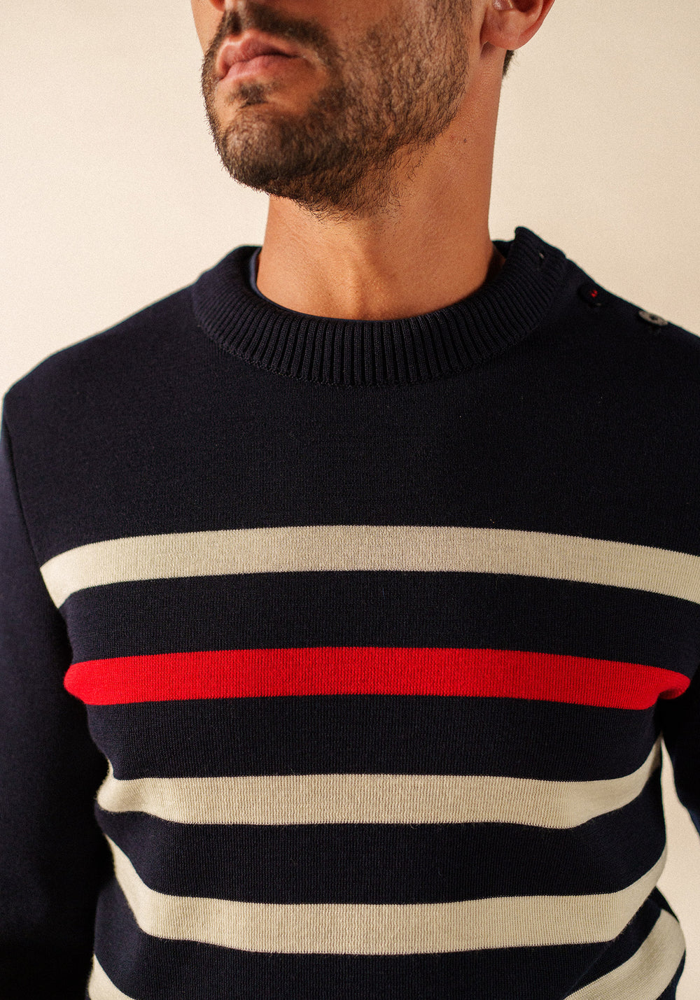 Pezenas Jumper (NAVY/ECUME/TULIPE)
