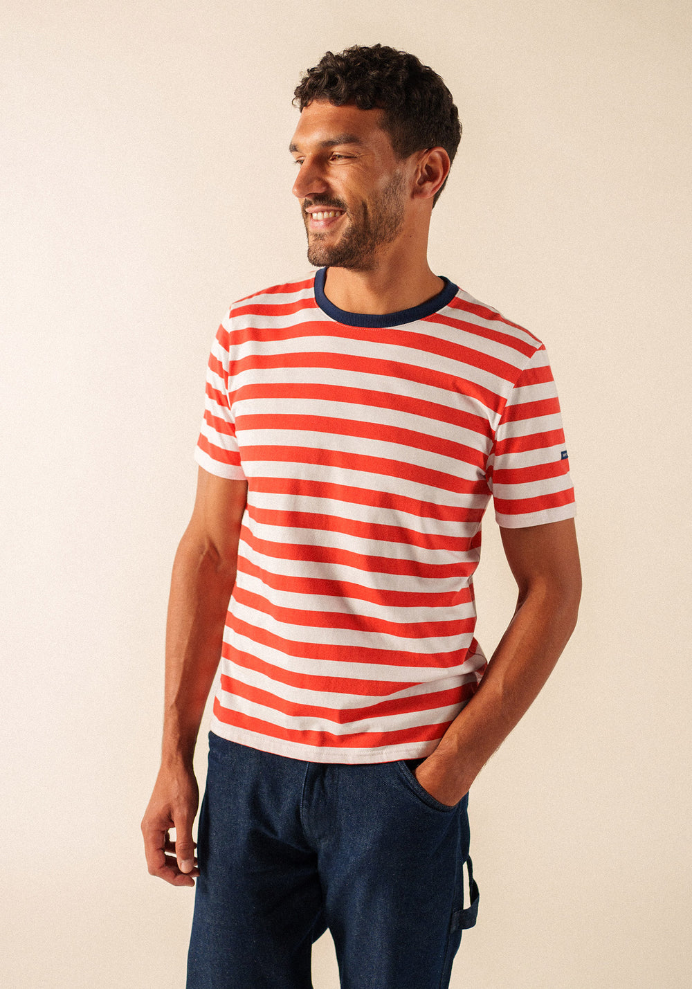 Camisa marinera a rayas Audierne (PIGMENT/NEIGE/MARINE)