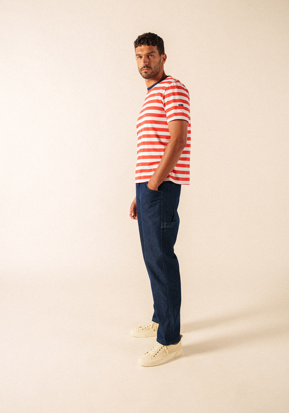 Camisa marinera a rayas Audierne (PIGMENT/NEIGE/MARINE)