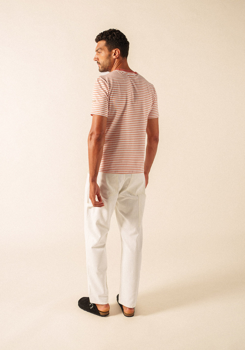 Camisa marinera a rayas Plouhinec (NEIGE/ARGILE)