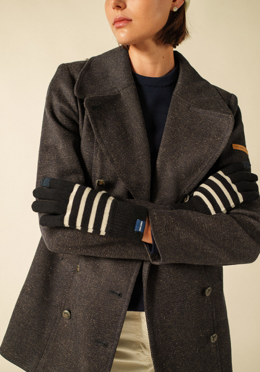 Touchscreen gloves (NAVY/ECUME)