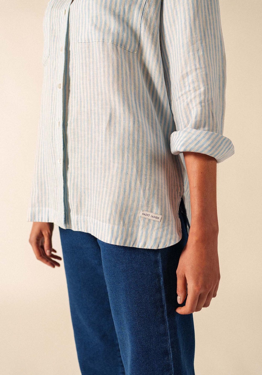Camisa Charline (BLANCO/AZUL CIELO)