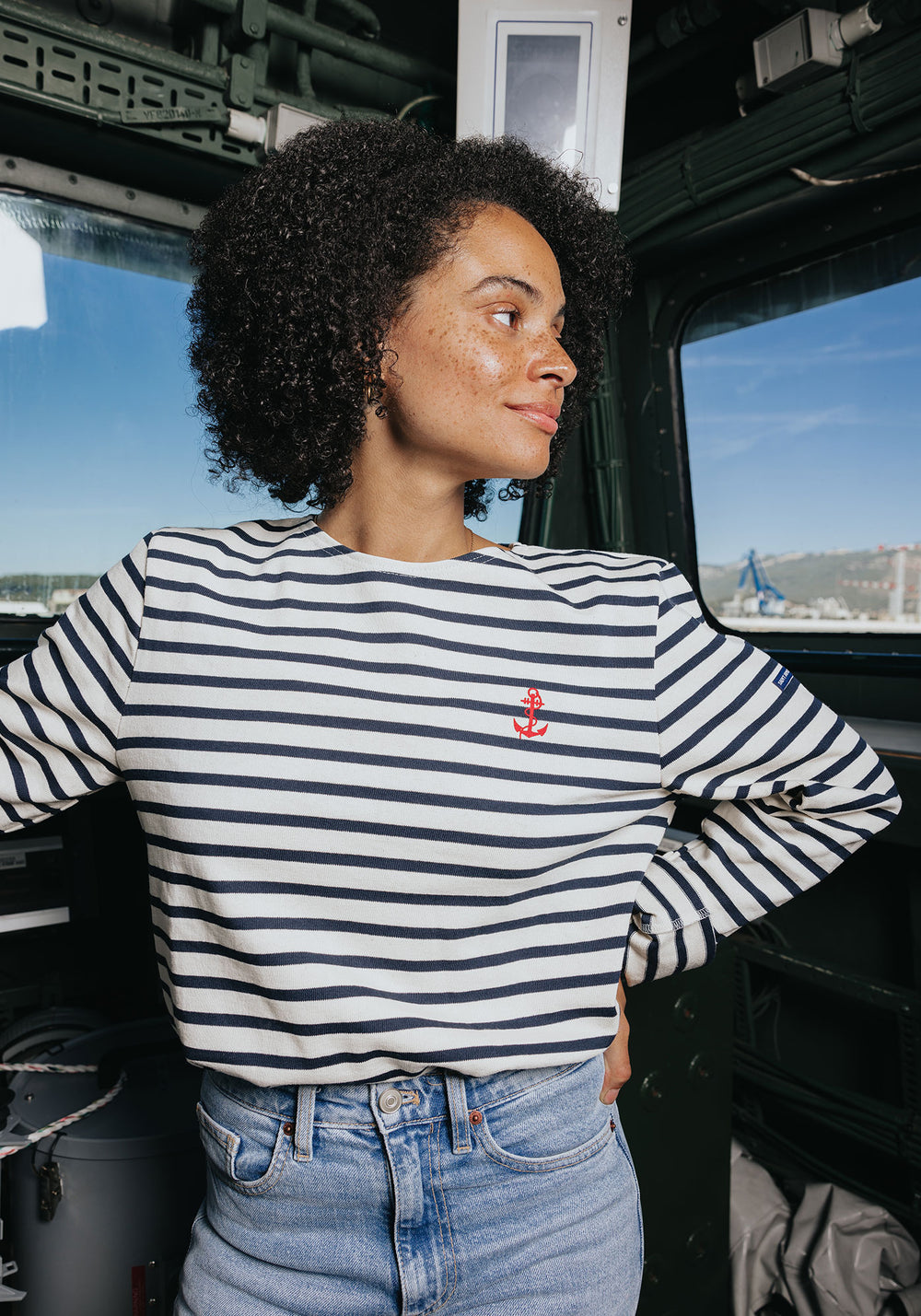 Frégate Sailor Striped Shirt x Marine nationale (ECRU/MARINE)