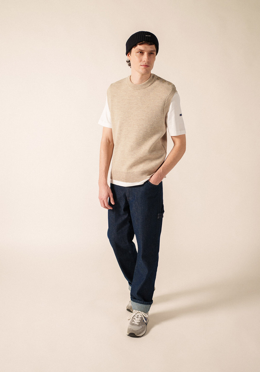 Cancale sleeveless jumper (BEIGE)