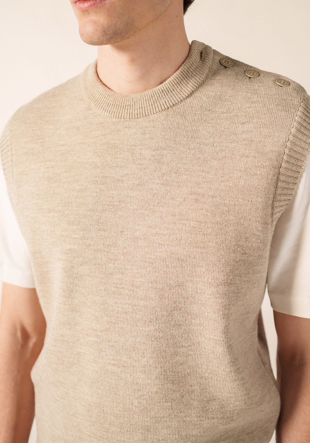 Cancale sleeveless jumper (BEIGE)