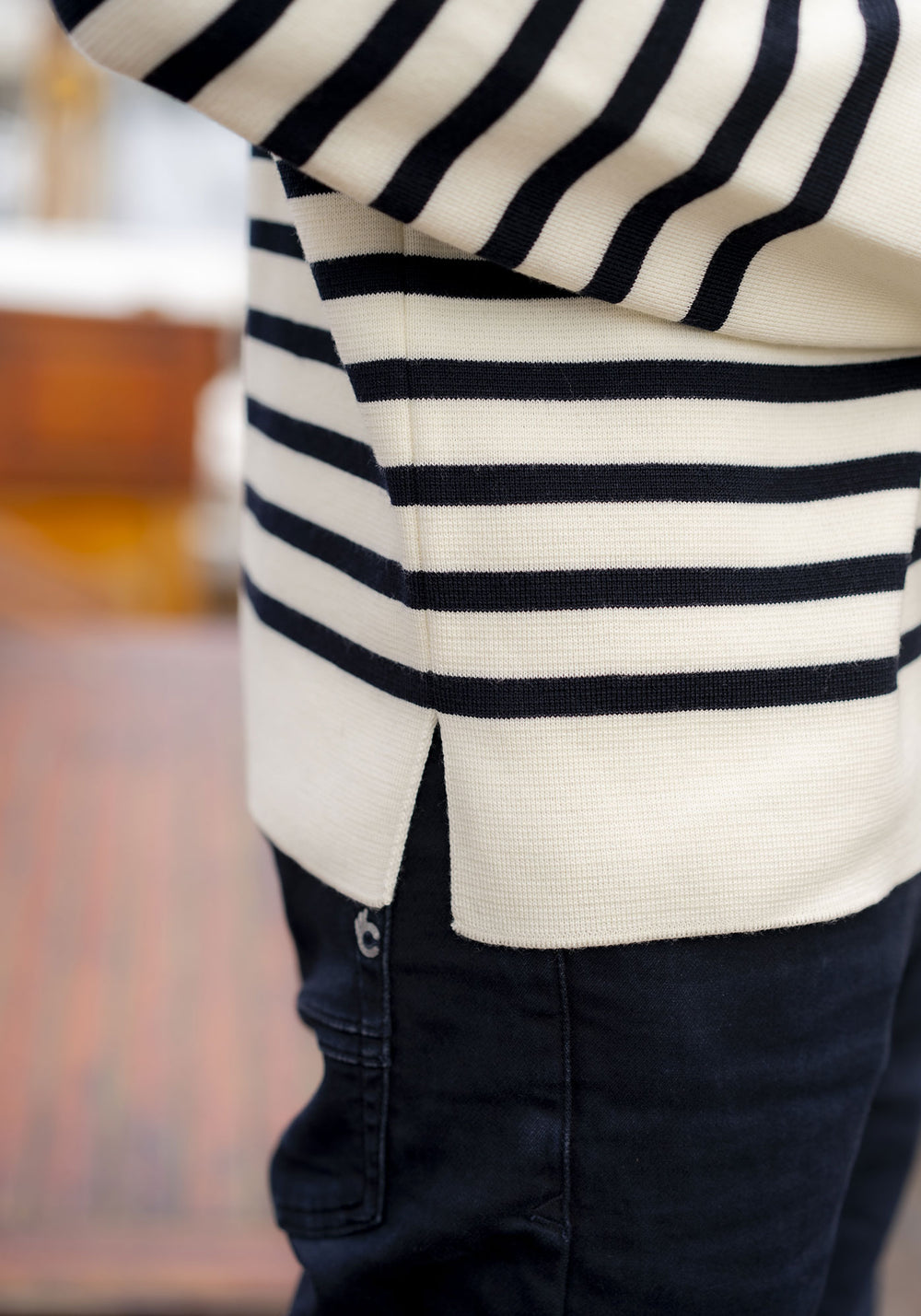 Camisa bretona de Aconit x Marine Nationale (CRU/AZUL MARINO)