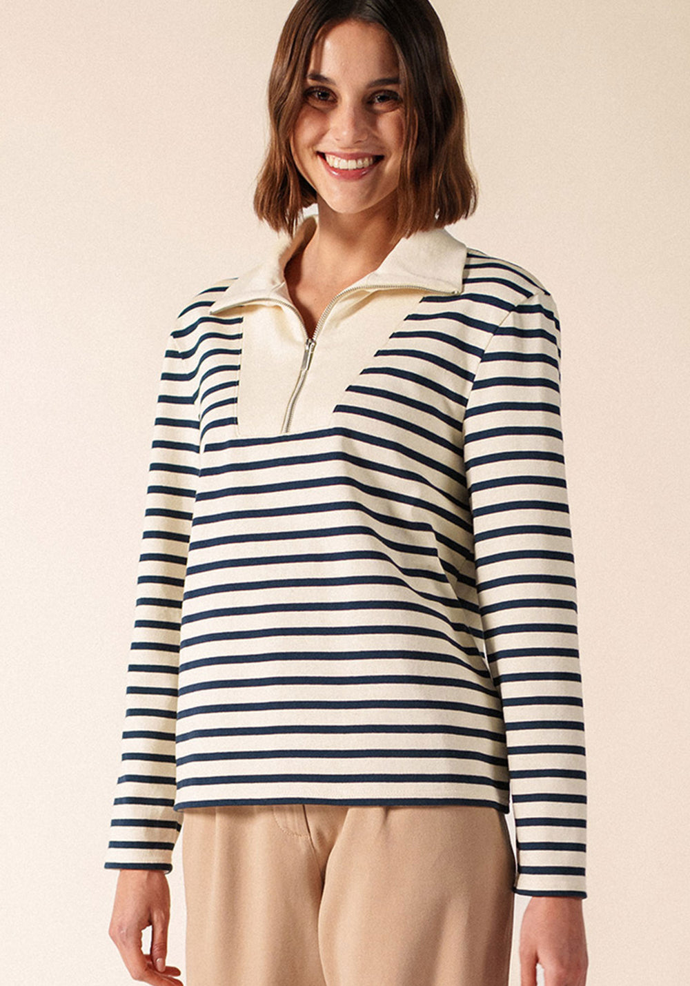 Camisa Leran Breton (ECRU/MARINO)