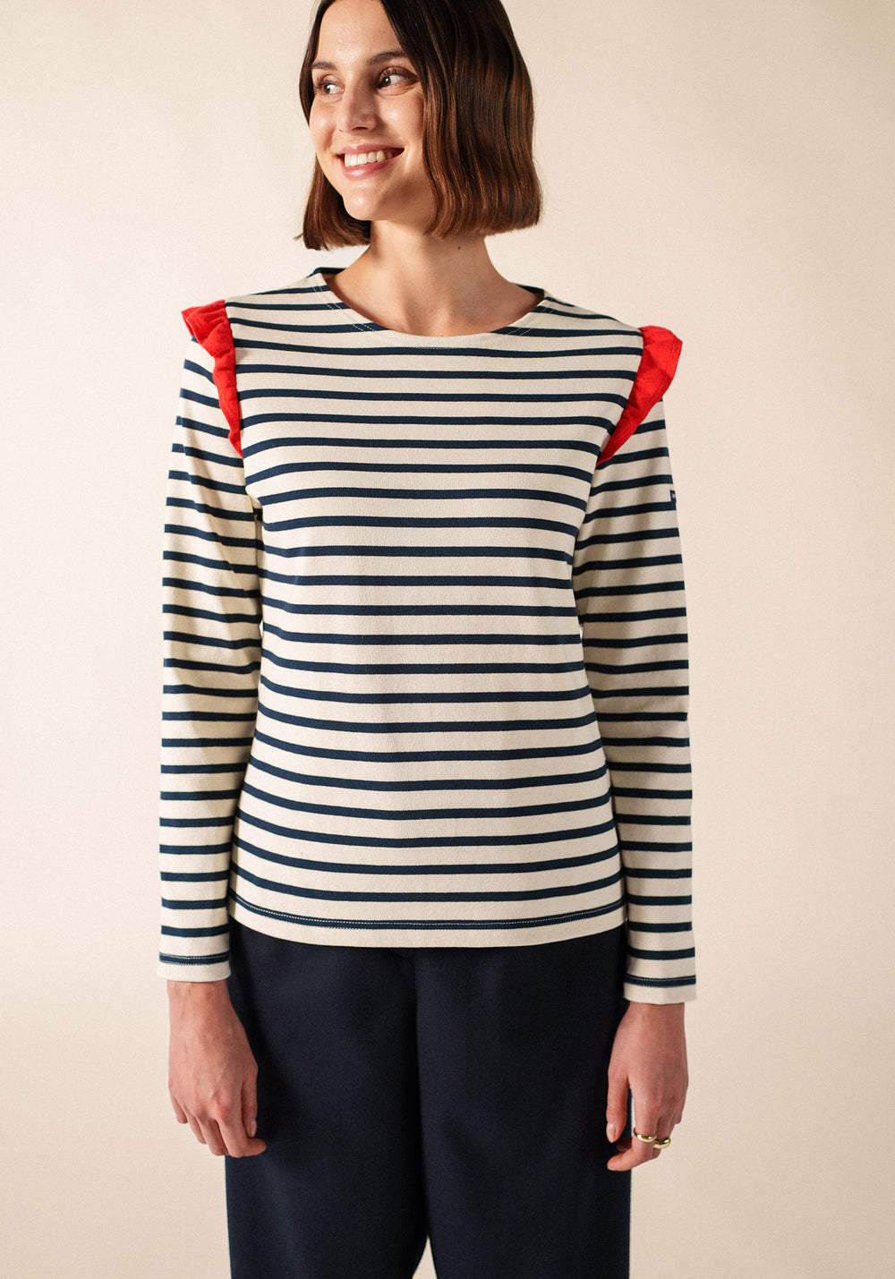 Camisa Auzat Breton (ECRU/MARINO/TULIPÁN)