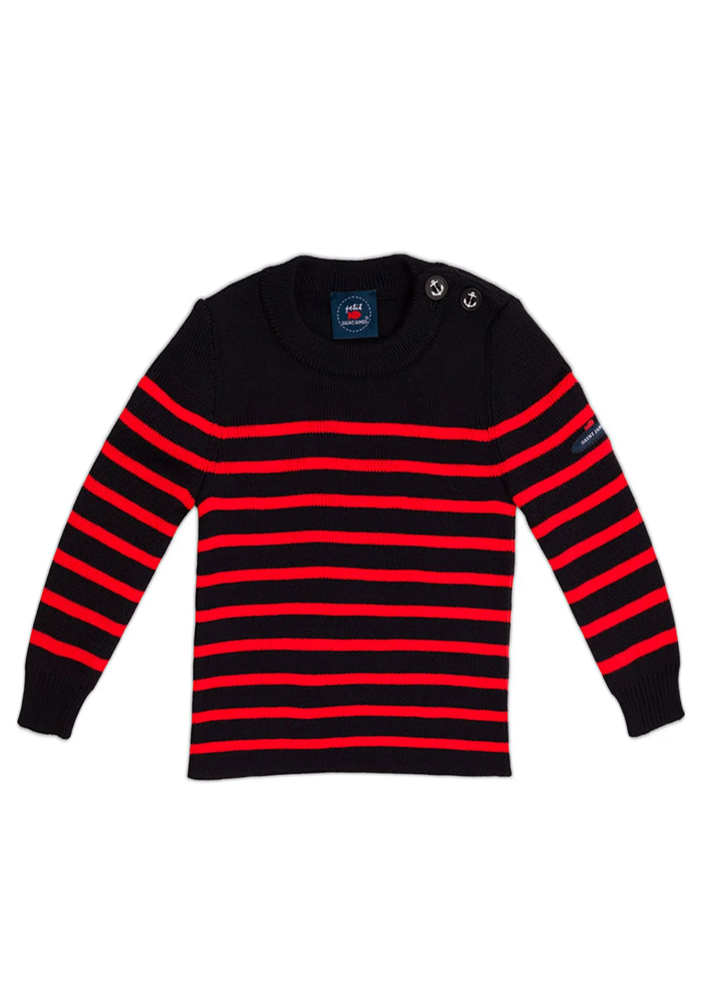 Moussaillon striped sailor jumper for babies - in blended wool (NAVY/ROUGE)