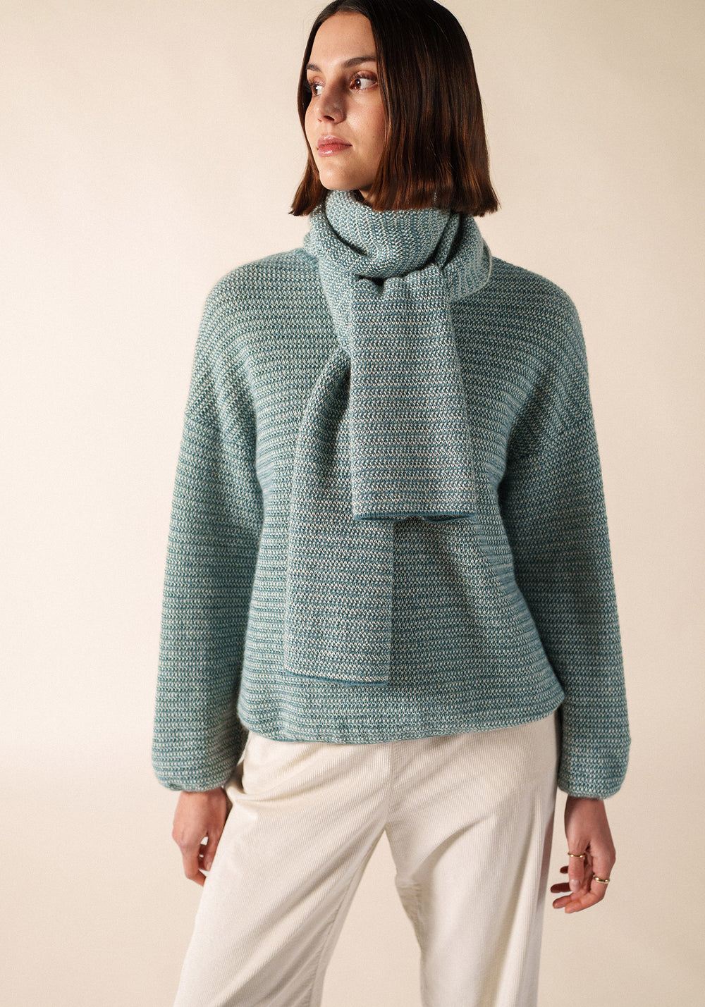 Ascain Scarf (CELESTE/BLANC D'HIVER)