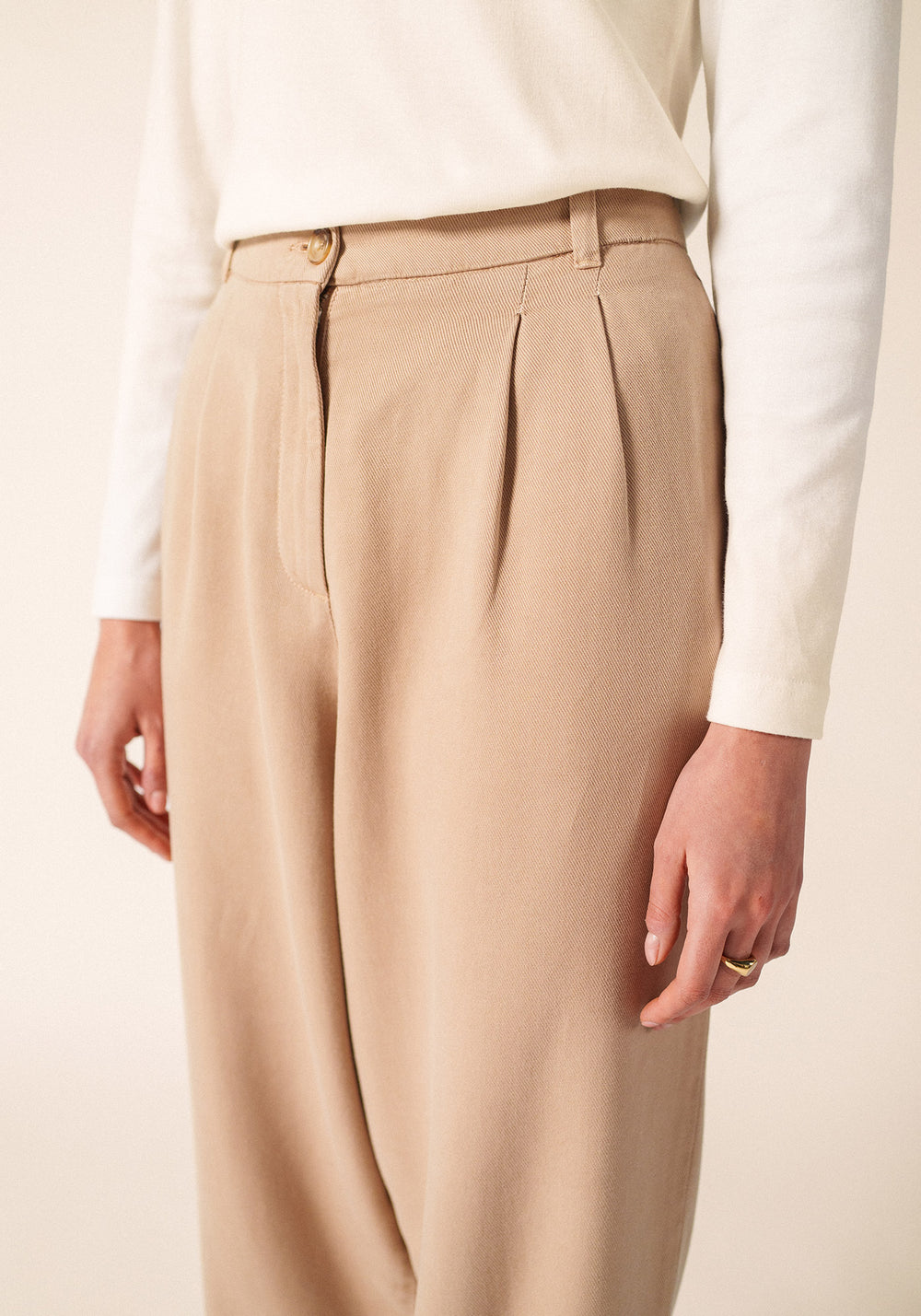 Pantalones de corte recto (BEIGE OSCURO)