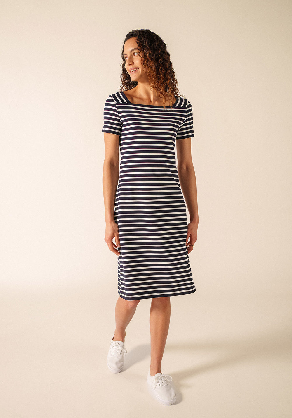 Tolède dress (NAVY/NEIGE)