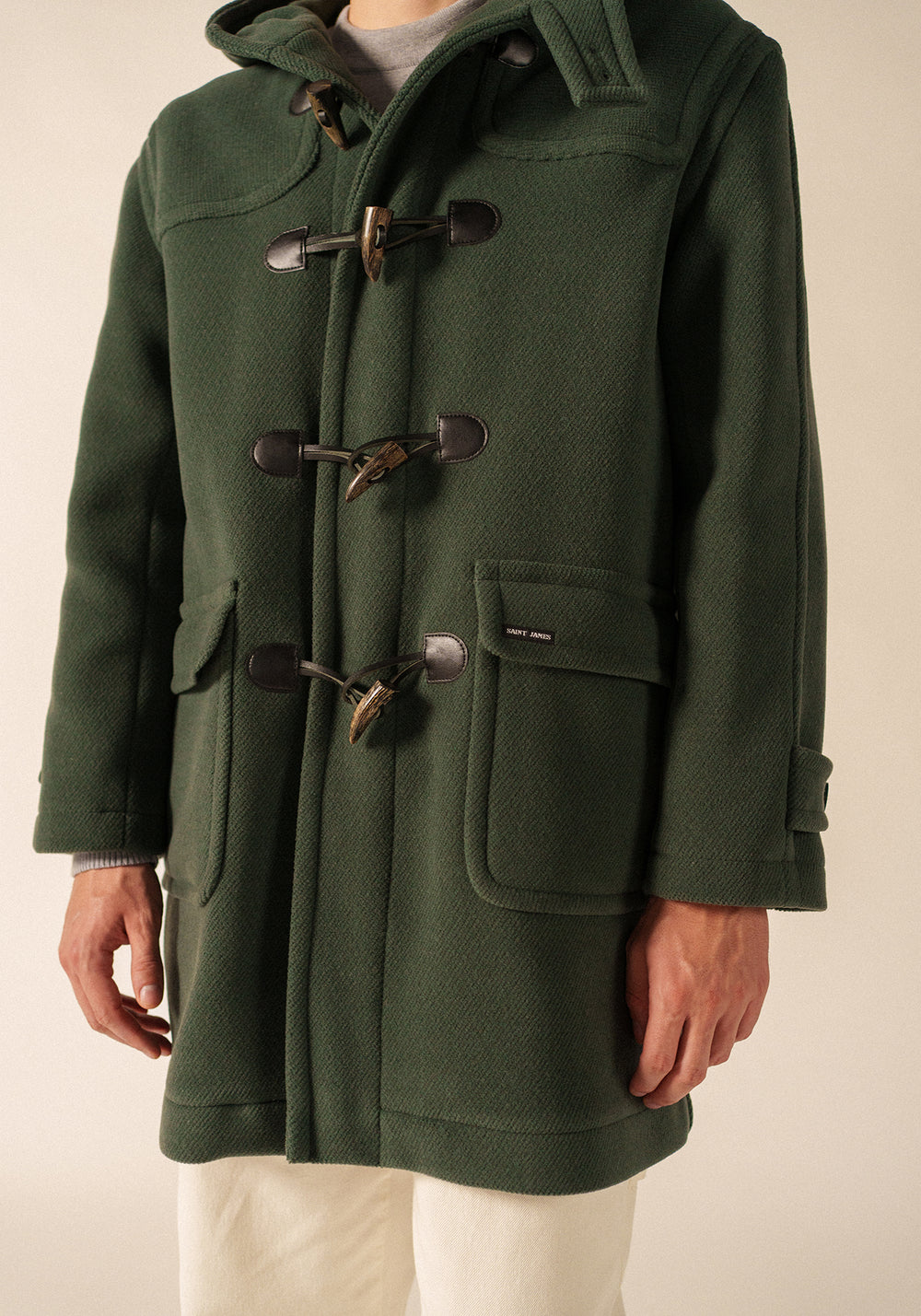 Saturne classic duffle-coat - in wool (VEGETAL)