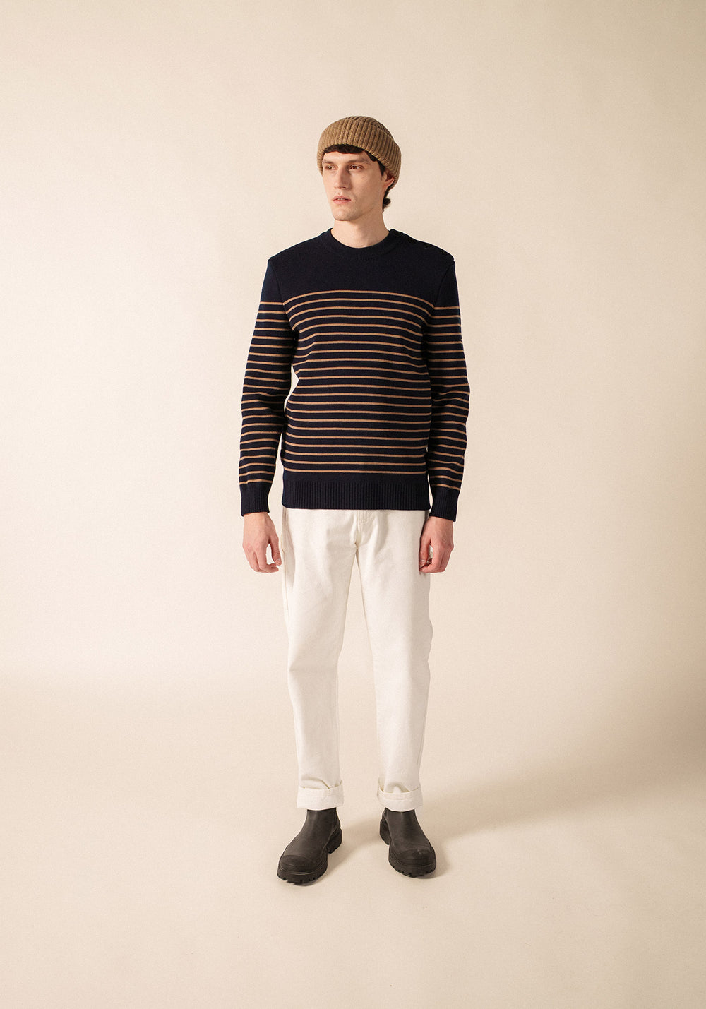 Jersey marinero de Binic (MARINO/BEIGE OSCURO)