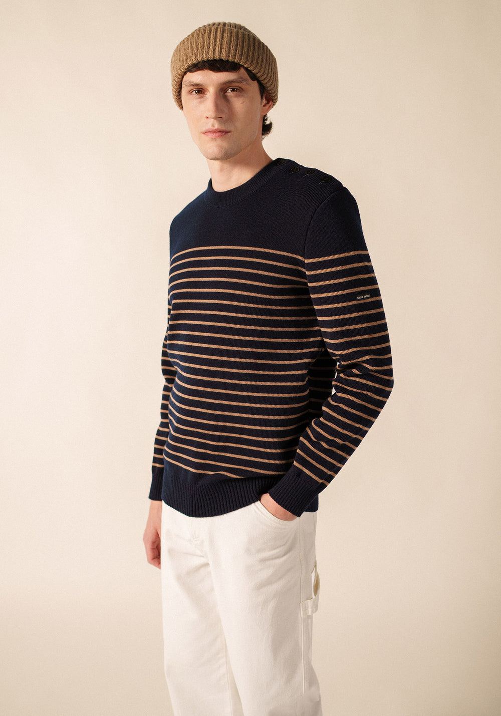 Jersey marinero de Binic (MARINO/BEIGE OSCURO)