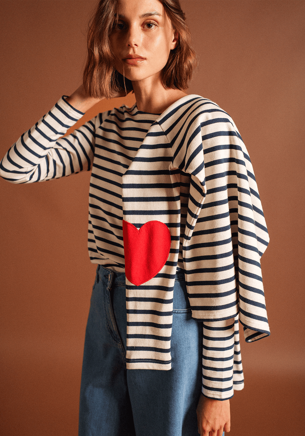 Camisa bretona Vaujany (ECRU/MARINE)