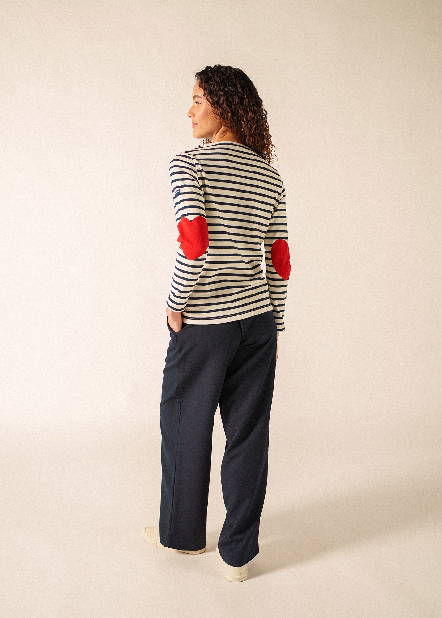 Vaujany striped sailor shirt in thick cotton jersey, heart-shapes