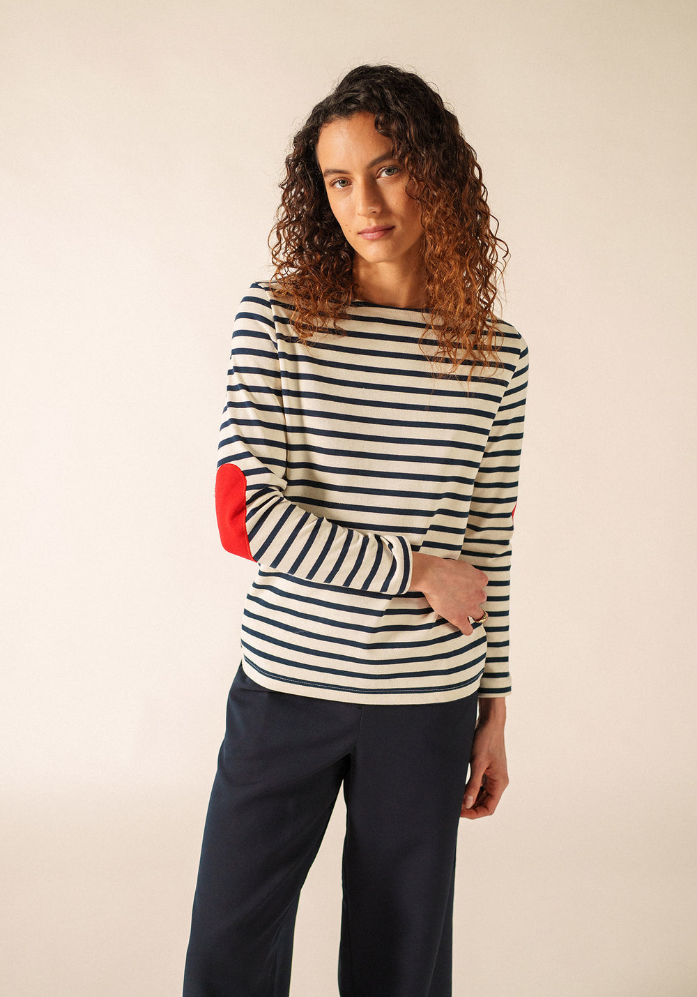 Camisa bretona Vaujany (ECRU/MARINE)